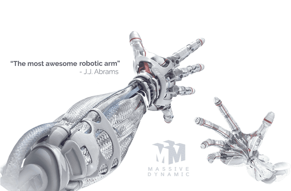 Concept design of a biomechanical prosthetic arm for Fringe television show