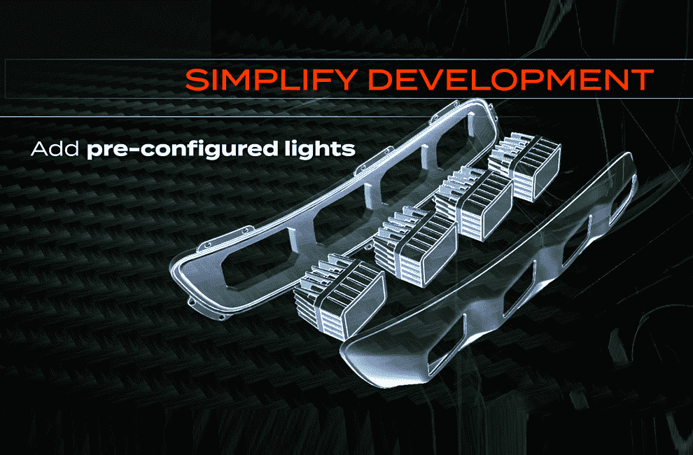 simplify development : Technical illustration of MOSAIC lighting from online marketing video